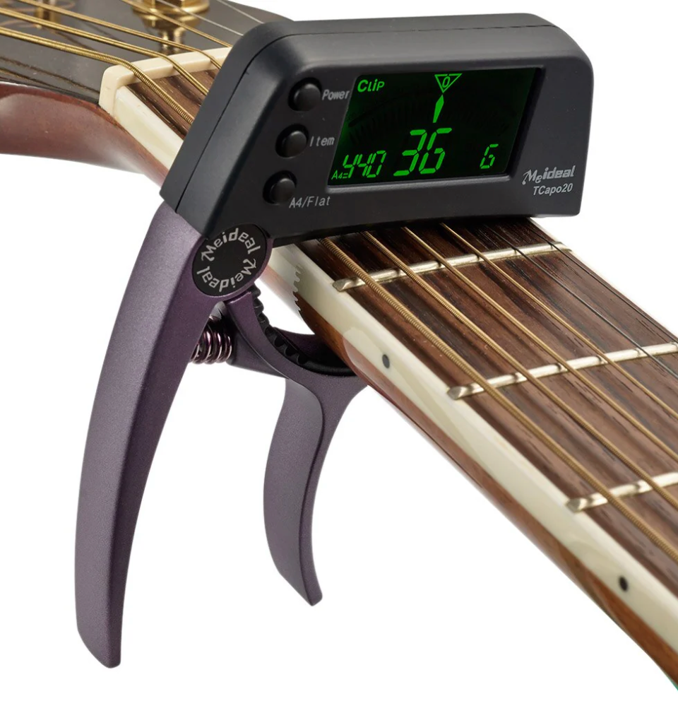 Guitar Capo With Digital Tuner | Clip On Guitar Accessory