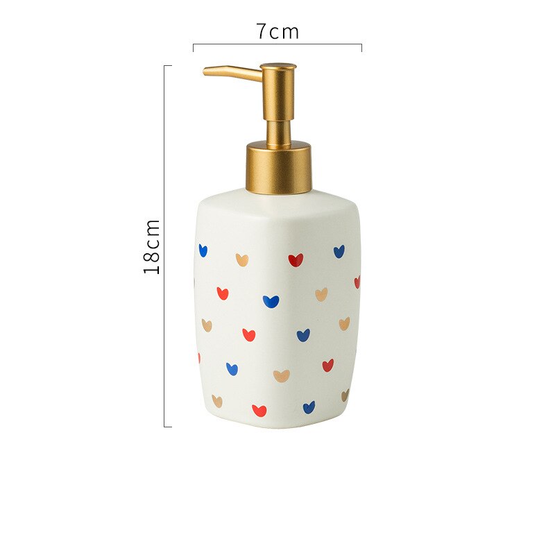Heart Pattern Bathroom Accessory Set | Matching Dispenser Tumbler Countertop Use-Bathroom Accessory Set-Homefinn
