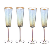 Heart Shaped Champagne Flute | Gold Rim Stemmed Glass Celebrations-Glass-Homefinn