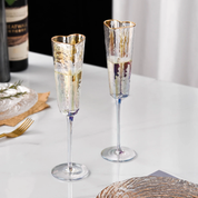 Heart Shaped Champagne Flute | Gold Rim Stemmed Glass Celebrations-Glass-Homefinn