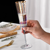 Heart Shaped Champagne Flute | Gold Rim Stemmed Glass Celebrations-Glass-Homefinn