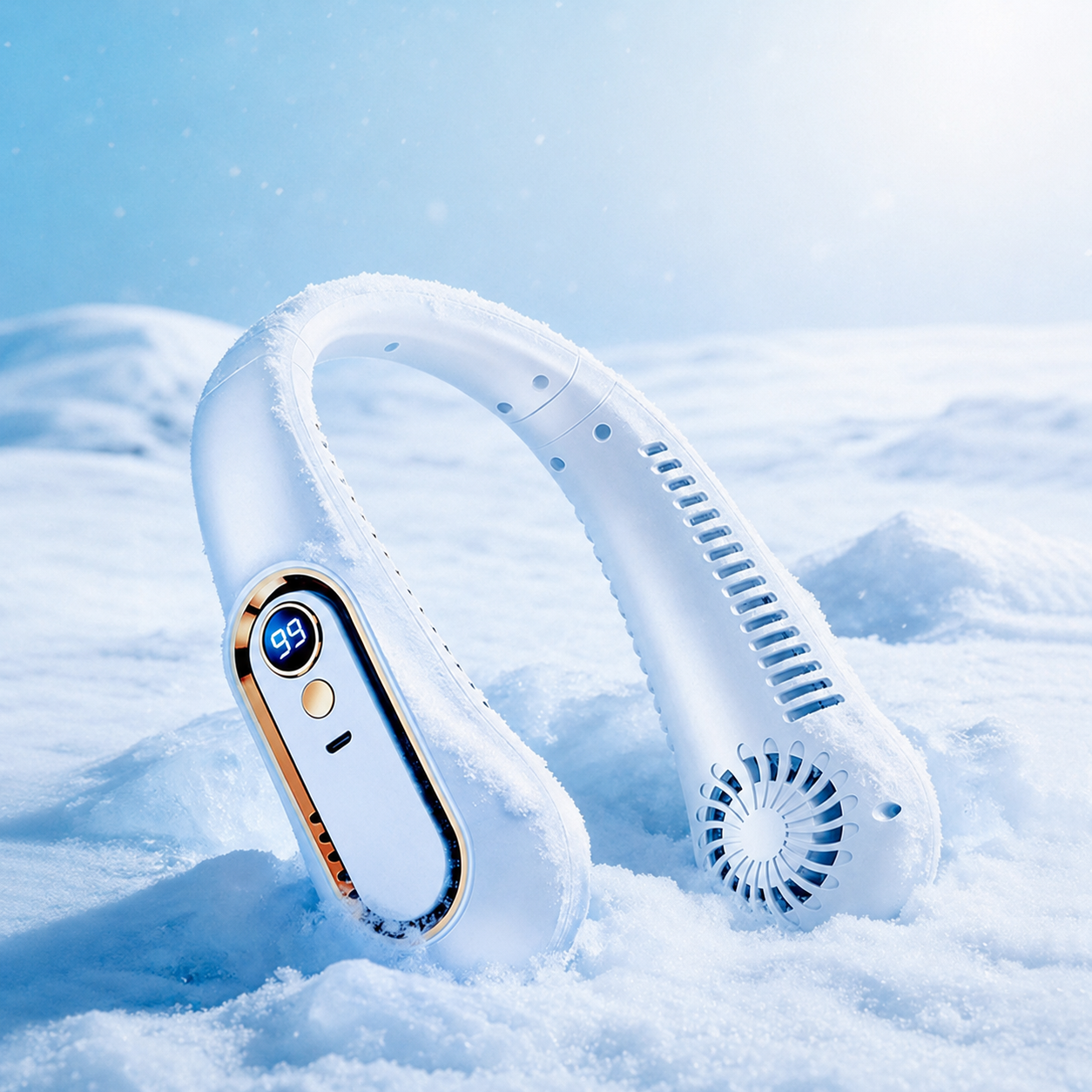Bladeless Neck Fan Portable Rechargeable Hands Free 5 Speed Wearable Cooling · Homefinn