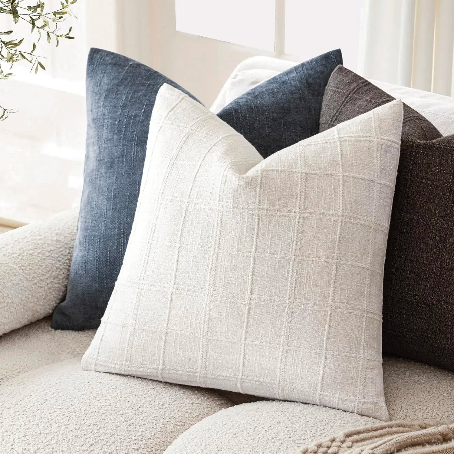 Boho Cushion Cover | Grid Pattern · Homefinn