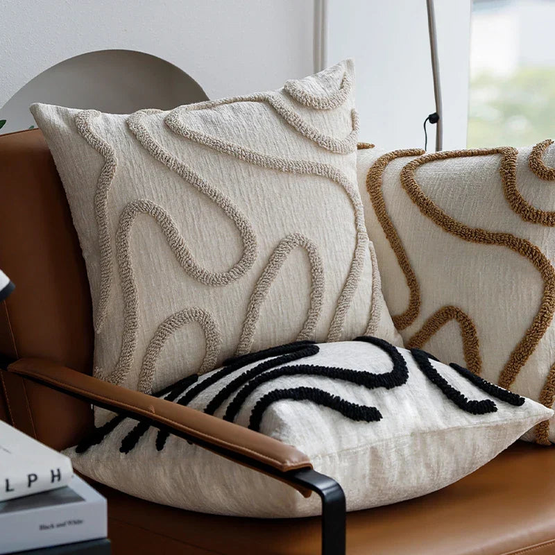Boho Cushion Cover | Tufted Lines · Homefinn
