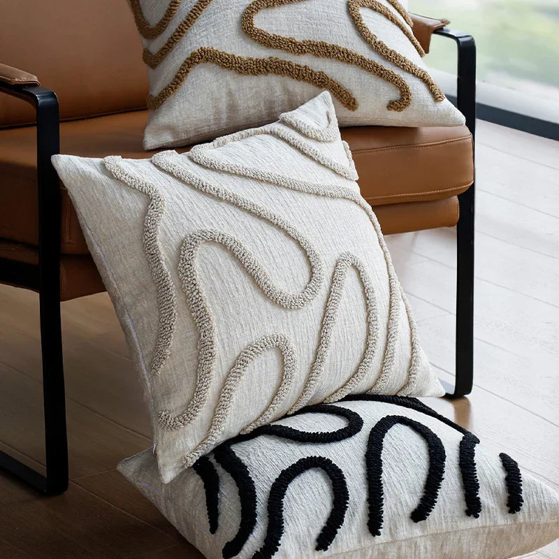 Boho Cushion Cover | Tufted Lines · Homefinn
