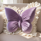 Butterfly Cushion | Lace Ruffle Trim Pillows