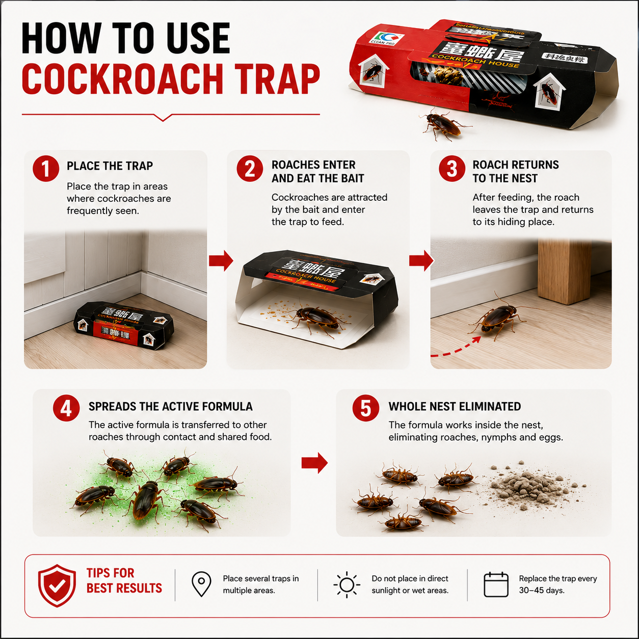 Cockroach House | Cockroach Trap Bait Station • Homefinn