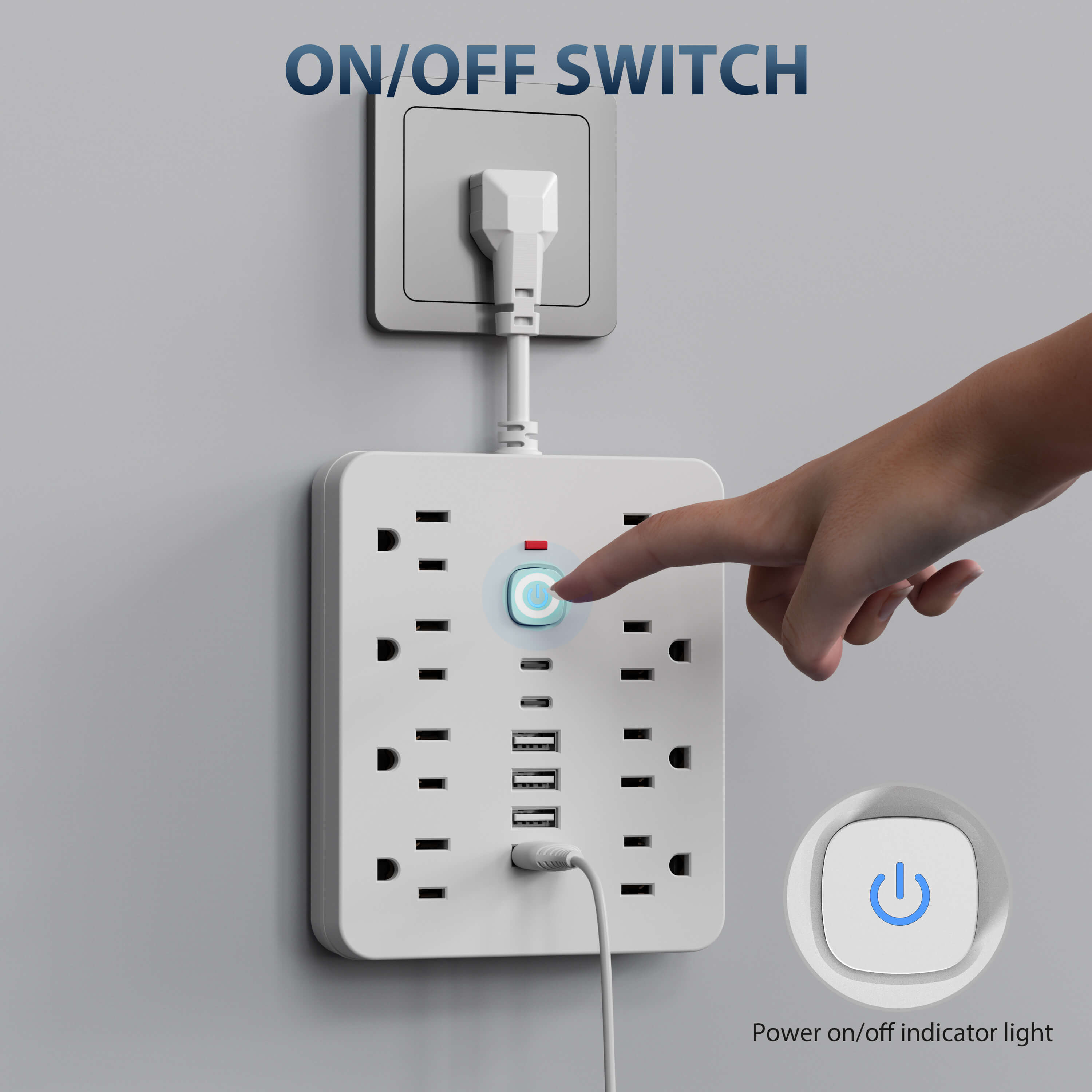 Compact Power Strip | USB Ports · Homefinn