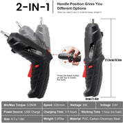 Cordless Electric Screwdriver | Pivoting Head · Homefinn
