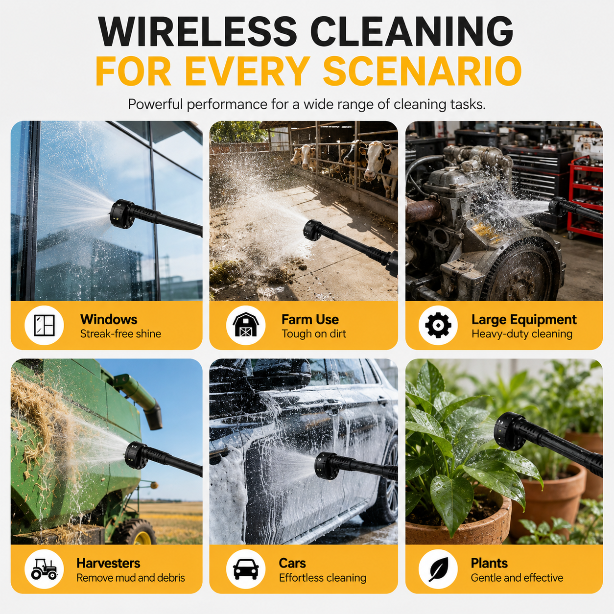 Cordless High Pressure Washer Gun | Portable Handheld Power Cleaner • Homefinn