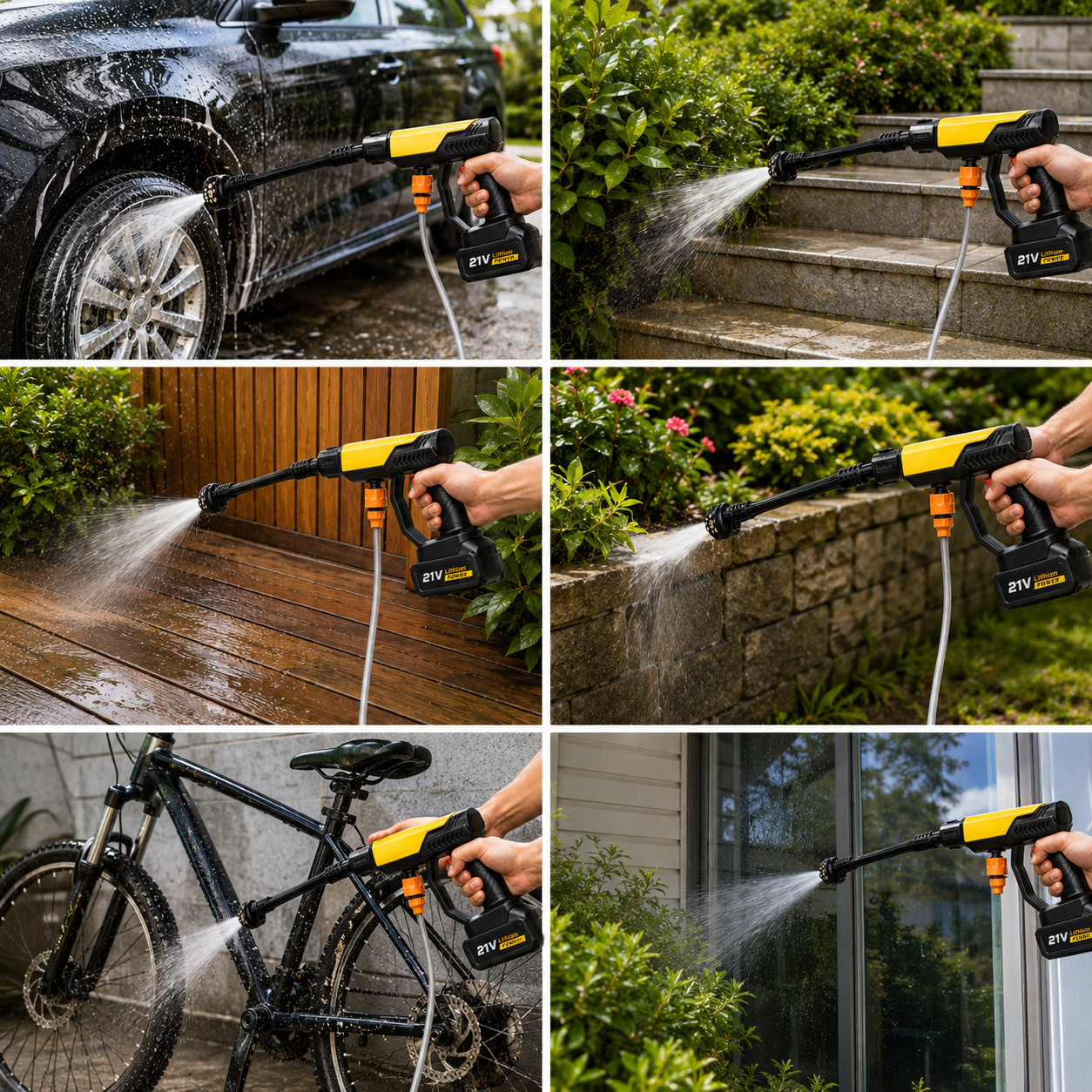 Cordless High Pressure Washer Gun | Portable Handheld Power Cleaner • Homefinn