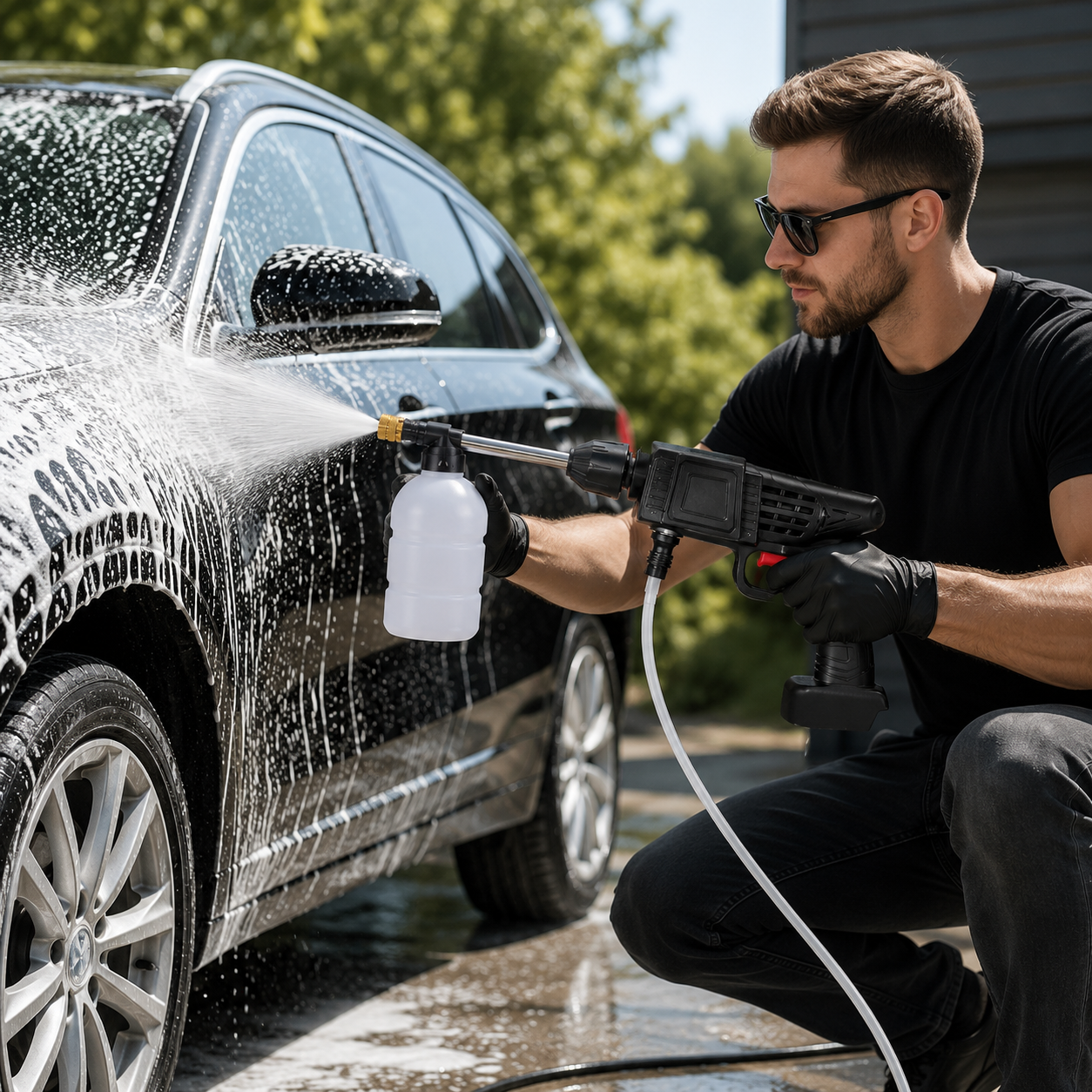 Cordless Pressure Washer | Self Priming Cleaning Gun • Homefinn