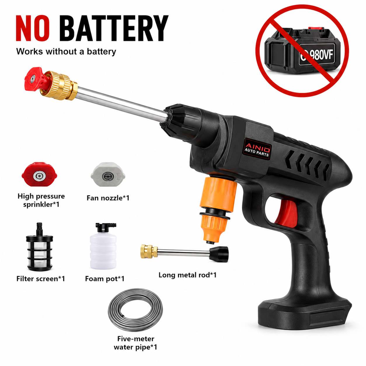 Cordless Pressure Washer | Self Priming Cleaning Gun • Homefinn