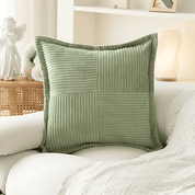 Corduroy Cushion Cover | Striped Patchwork · Homefinn