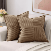 Corduroy Cushion Cover | Striped Patchwork · Homefinn