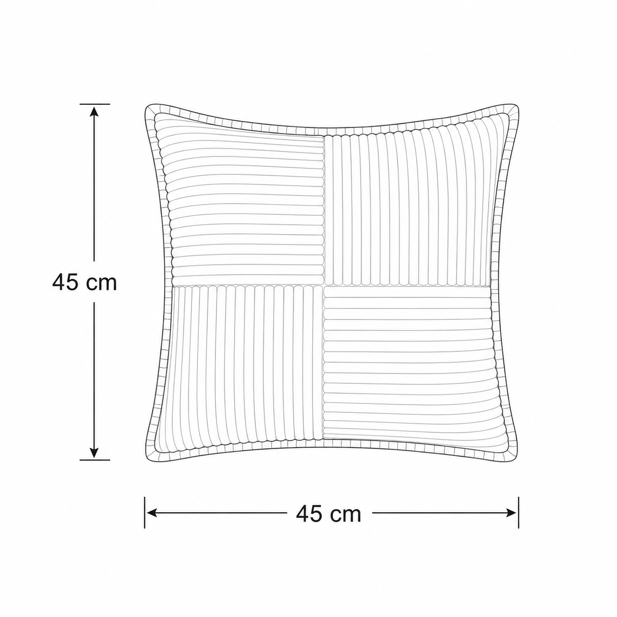Corduroy Cushion Cover | Striped Patchwork · Homefinn