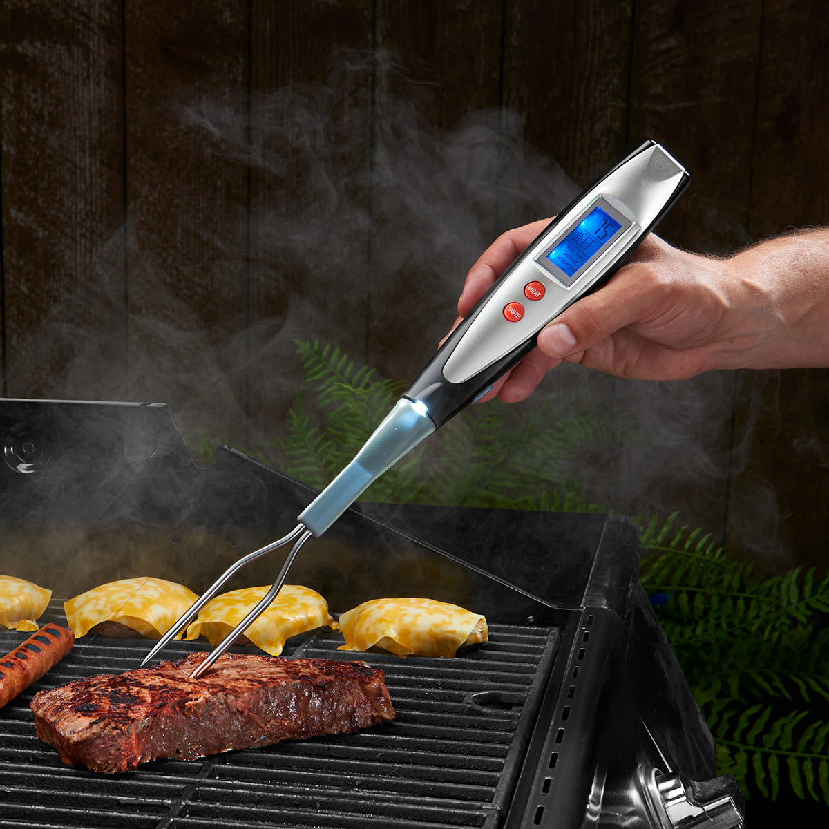 Digital Meat Thermometer Fork | LED Display · Homefinn