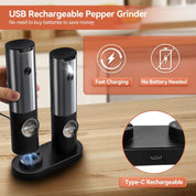 Electric Salt And Pepper Grinder Set | USB Rechargeable · Homefinn