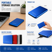 External Hard Drive Portable | Compact Storage Drive • Homefinn