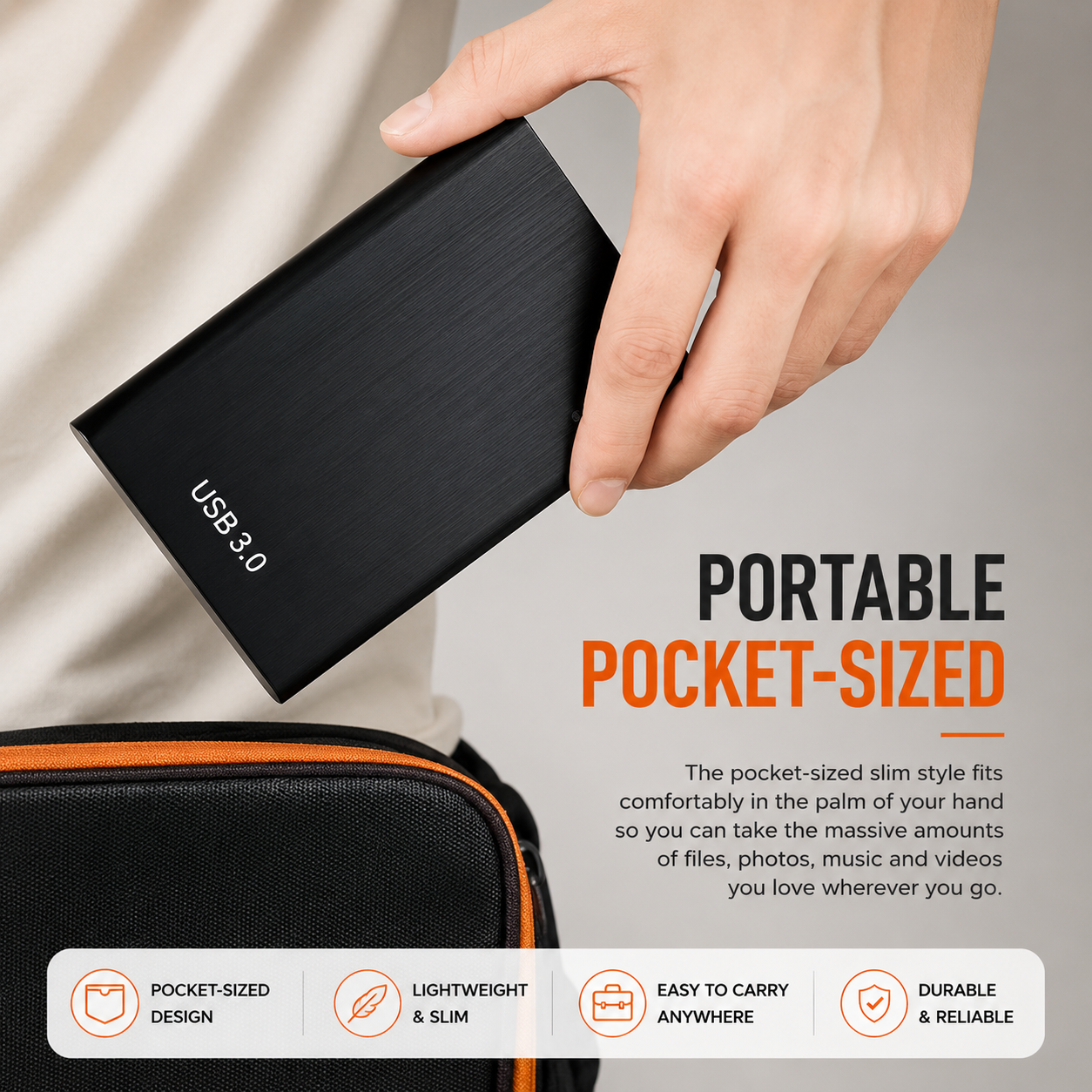 External Hard Drive Portable | USB C High Speed Storage • Homefinn