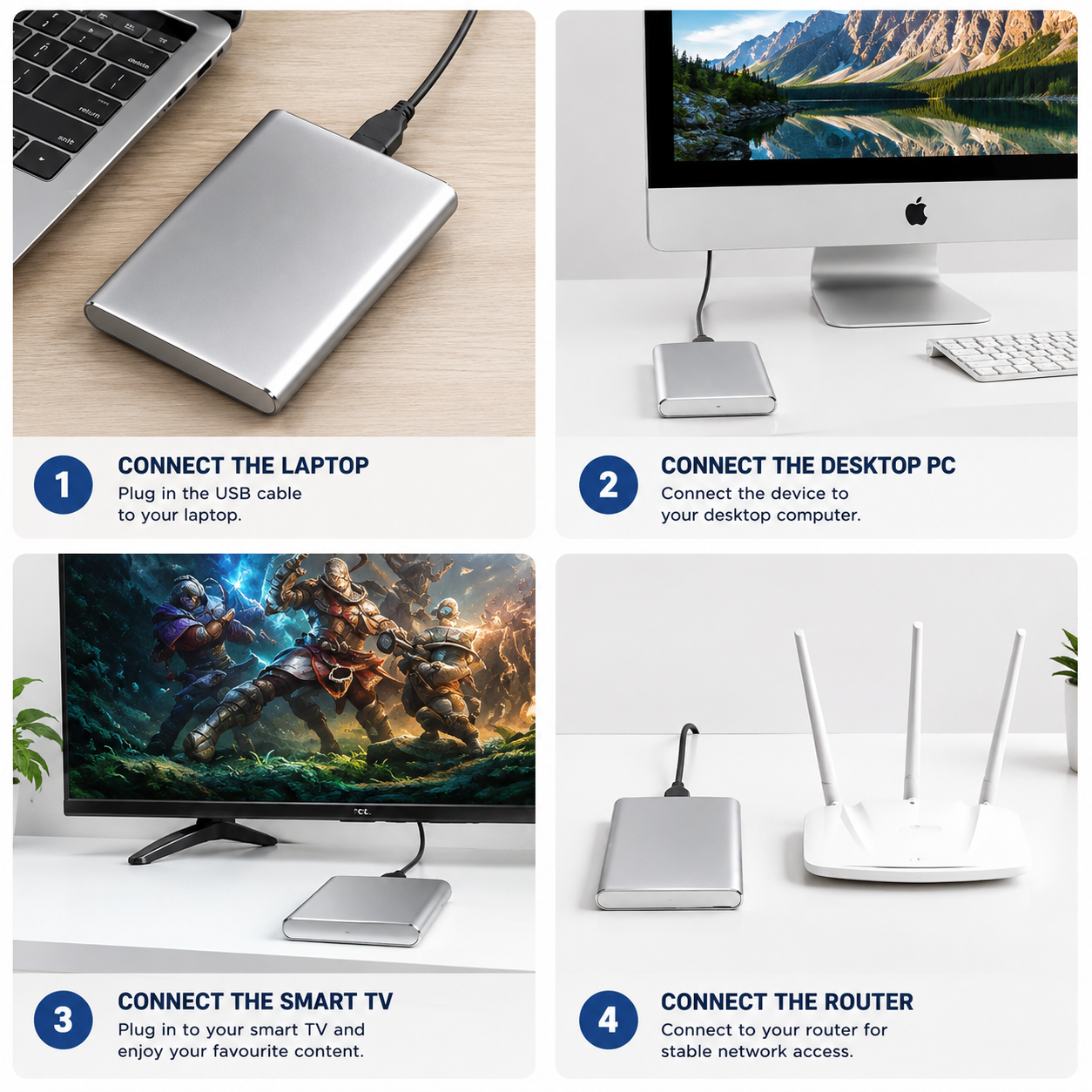 External Hard Drive Portable | USB C High Speed Storage • Homefinn