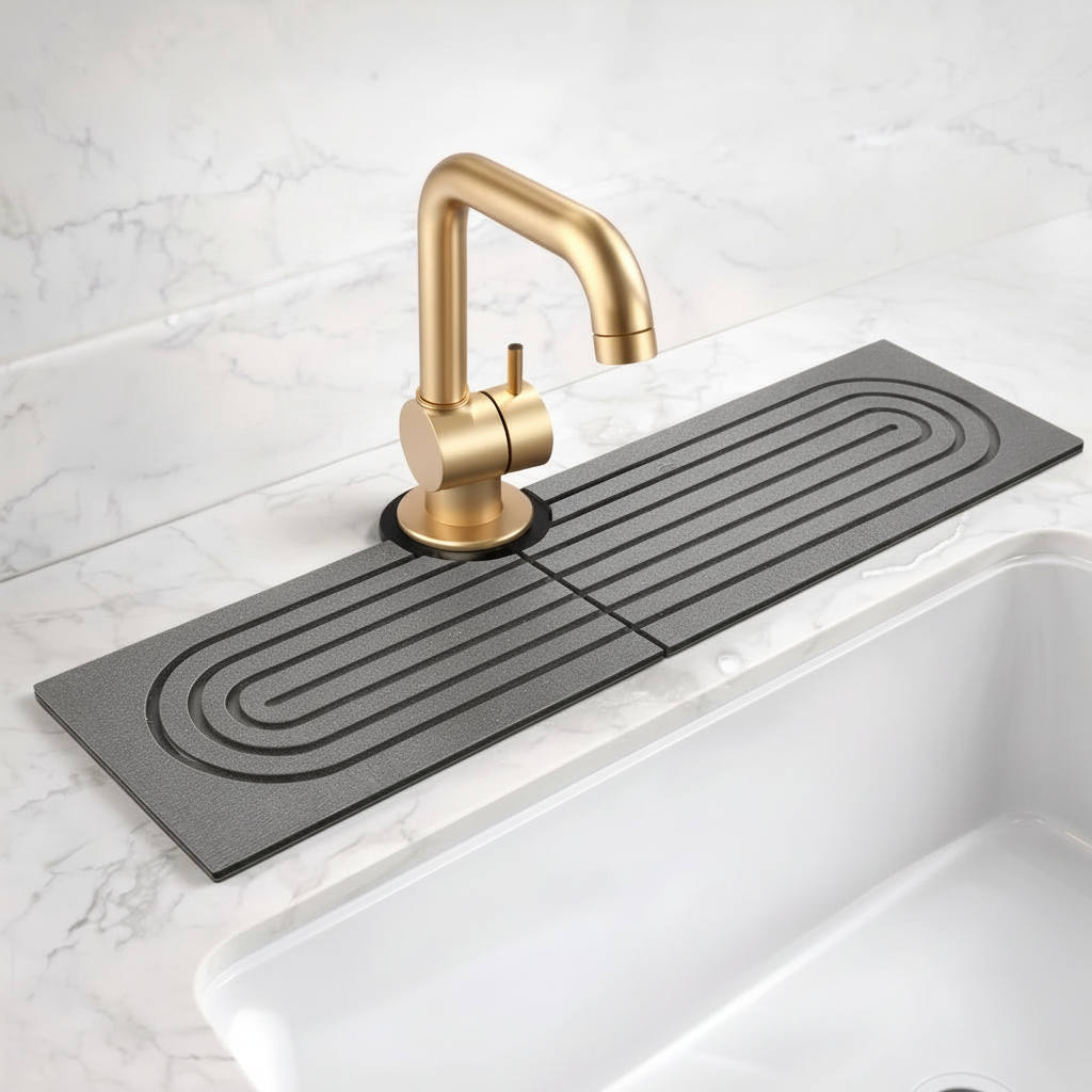 Faucet Drying Mat | Ribbed Drainage · Homefinn