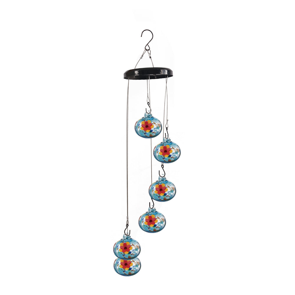 Glass Hummingbird Feeder | Hanging Wind Chime · Homefinn