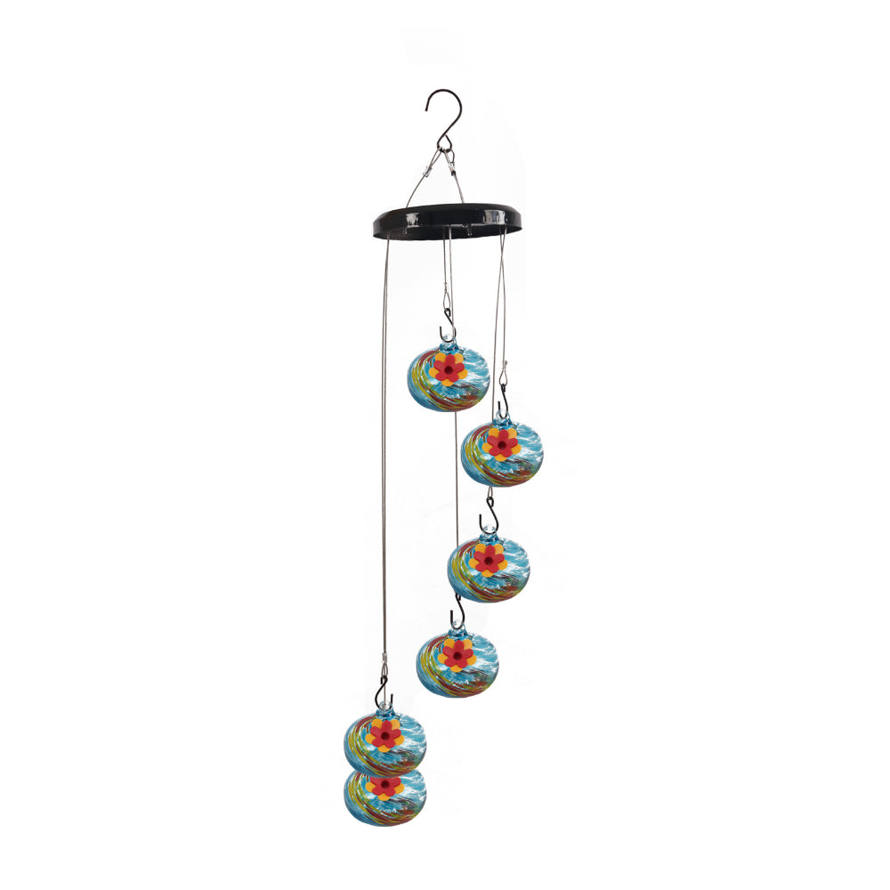 Glass Hummingbird Feeder | Hanging Wind Chime · Homefinn