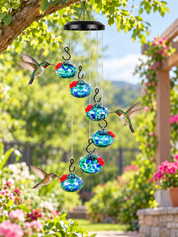 Glass Hummingbird Feeder | Hanging Wind Chime - Homefinn