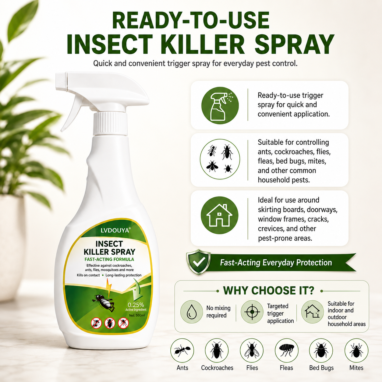 Insect Killer Spray | Household Pest Control Spray • Homefinn
