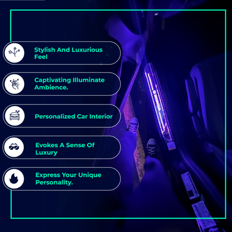 LED Car Door Sill Plate | USB Rechargeable · Homefinn