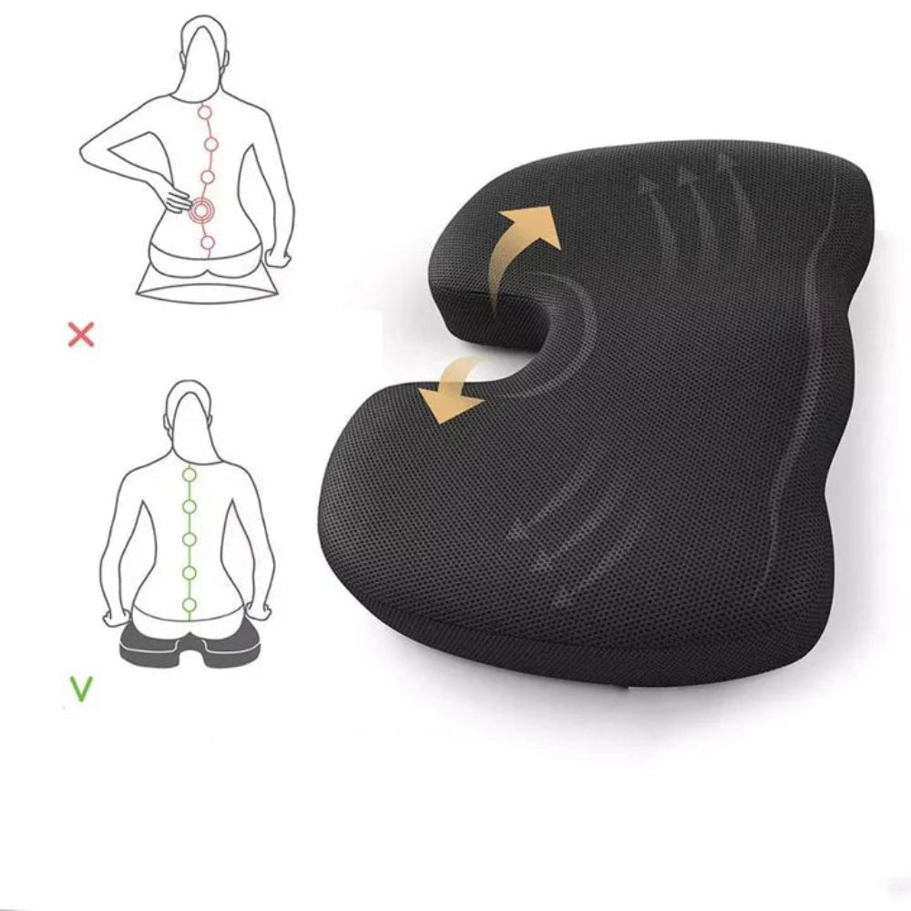 Memory Foam Seat Cushion | Coccyx Cut Out · Homefinn