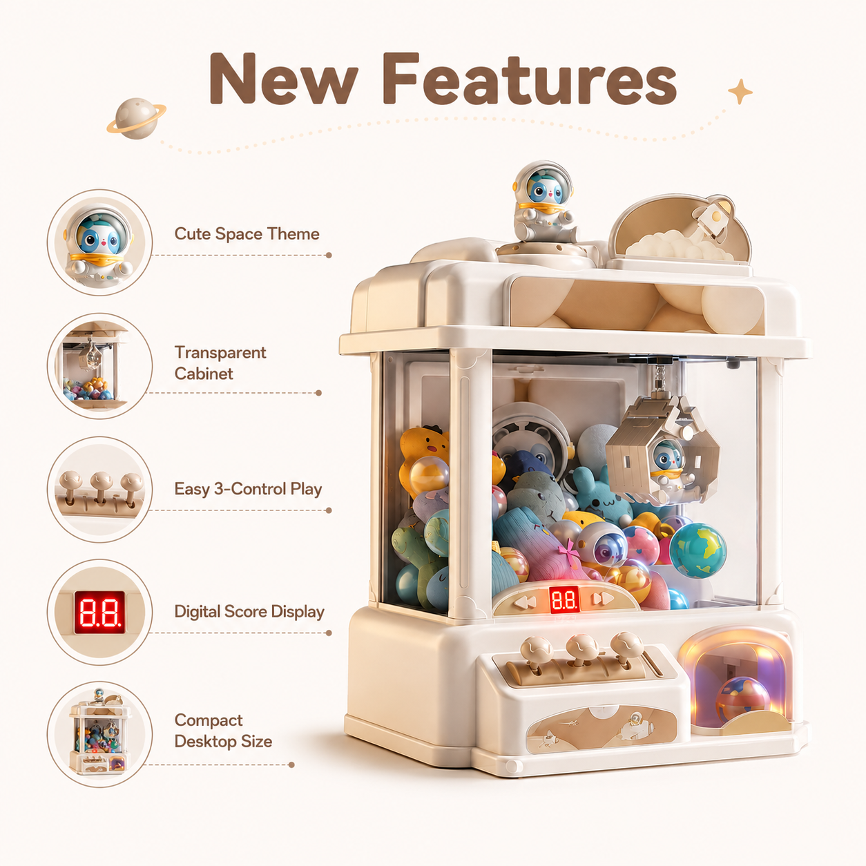 Mini Claw Machine | LED Display · Homefinn