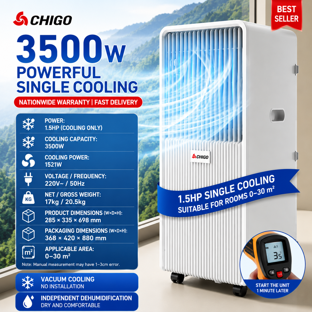 Mini Portable Air Conditioner | Cooling Heating Mobile Unit • Homefinn