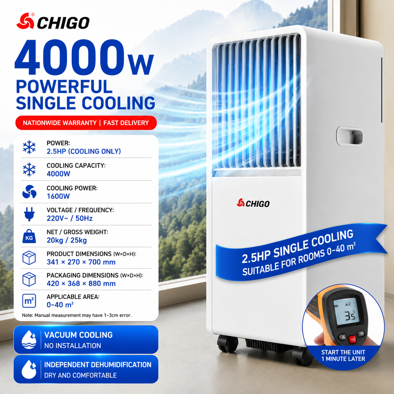 Mini Portable Air Conditioner | Cooling Heating Mobile Unit • Homefinn