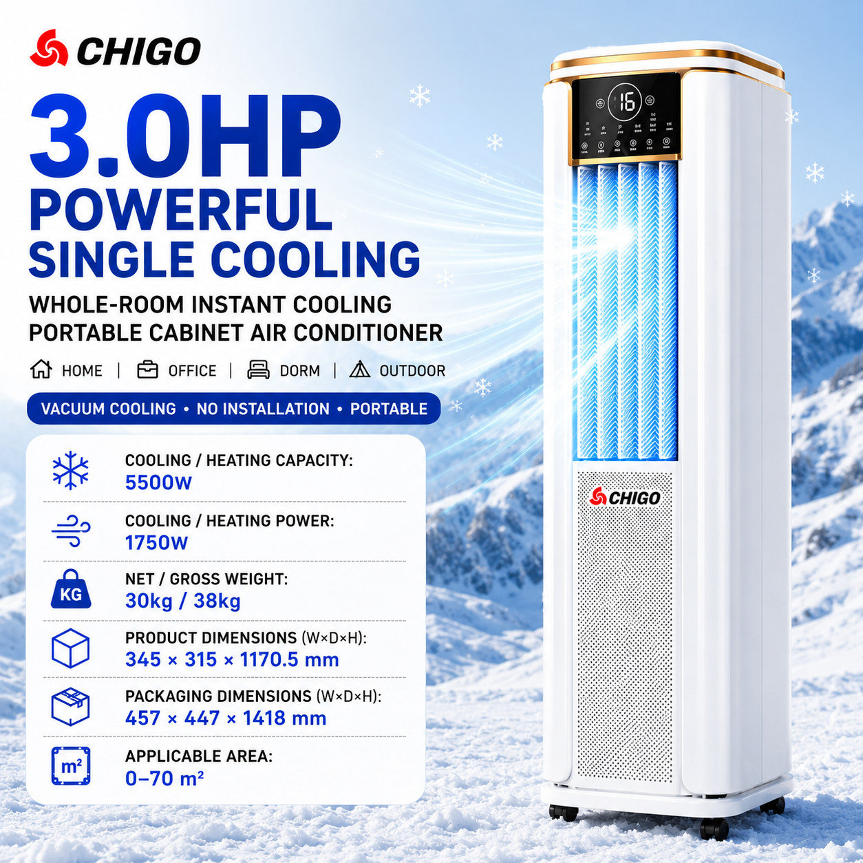 Mini Portable Air Conditioner | Cooling Heating Mobile Unit • Homefinn