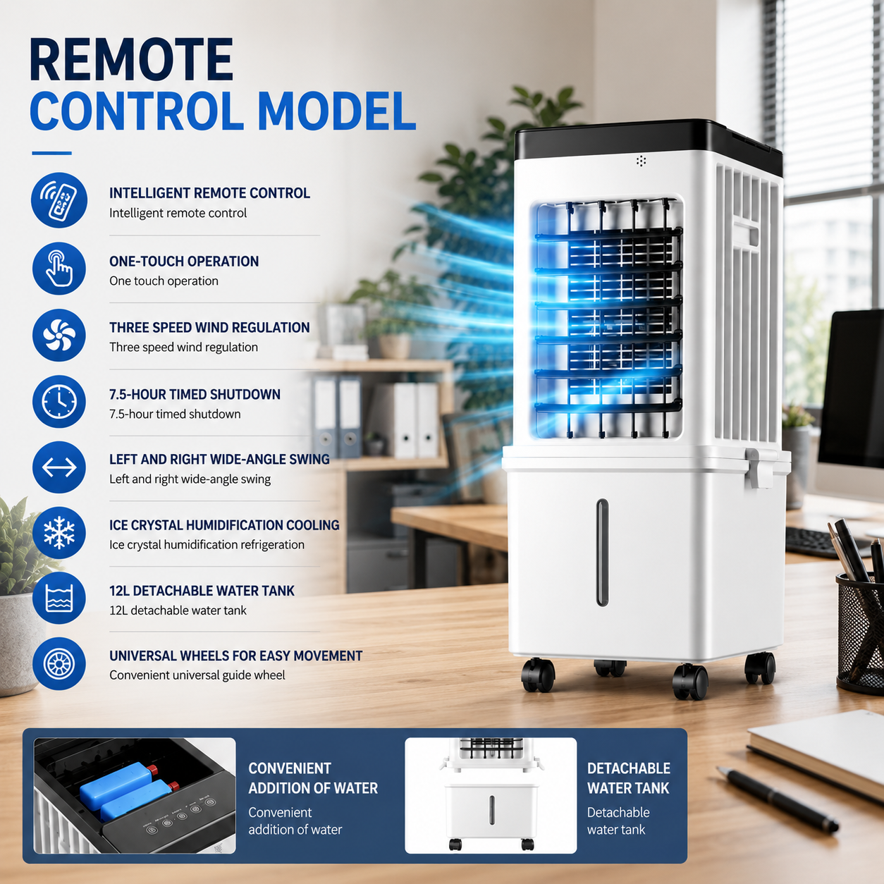 Mini Portable Air Conditioner | Remote Control Evaporative Cooler • Homefinn