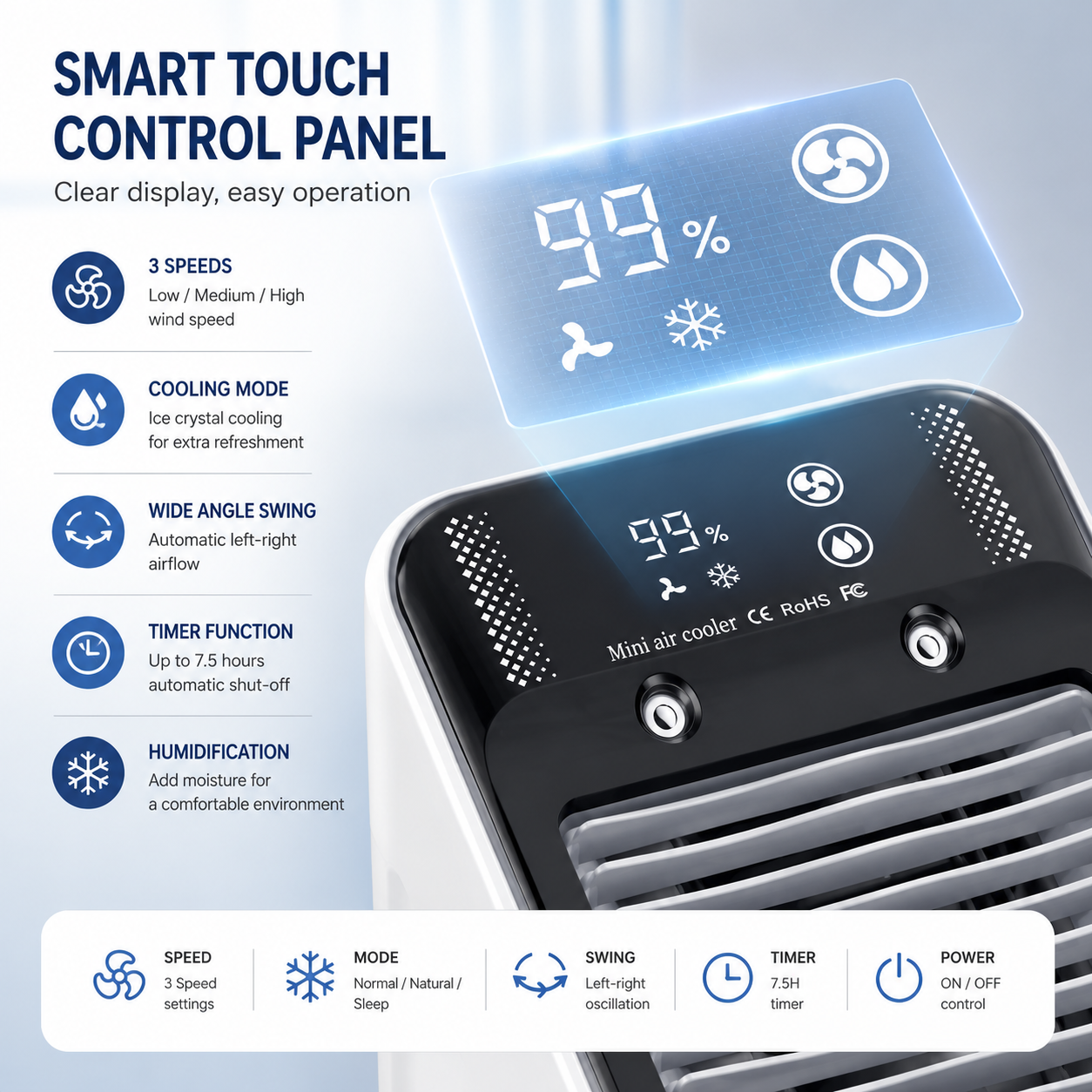 Mini Portable Air Conditioner | USB Mist Cooling Fan • Homefinn
