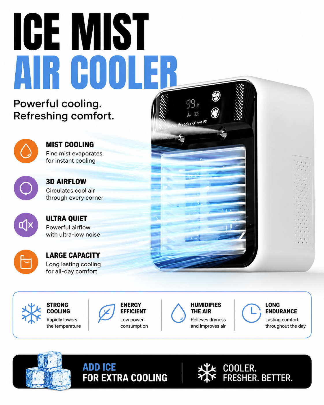 Mini Portable Air Conditioner | USB Mist Cooling Fan • Homefinn