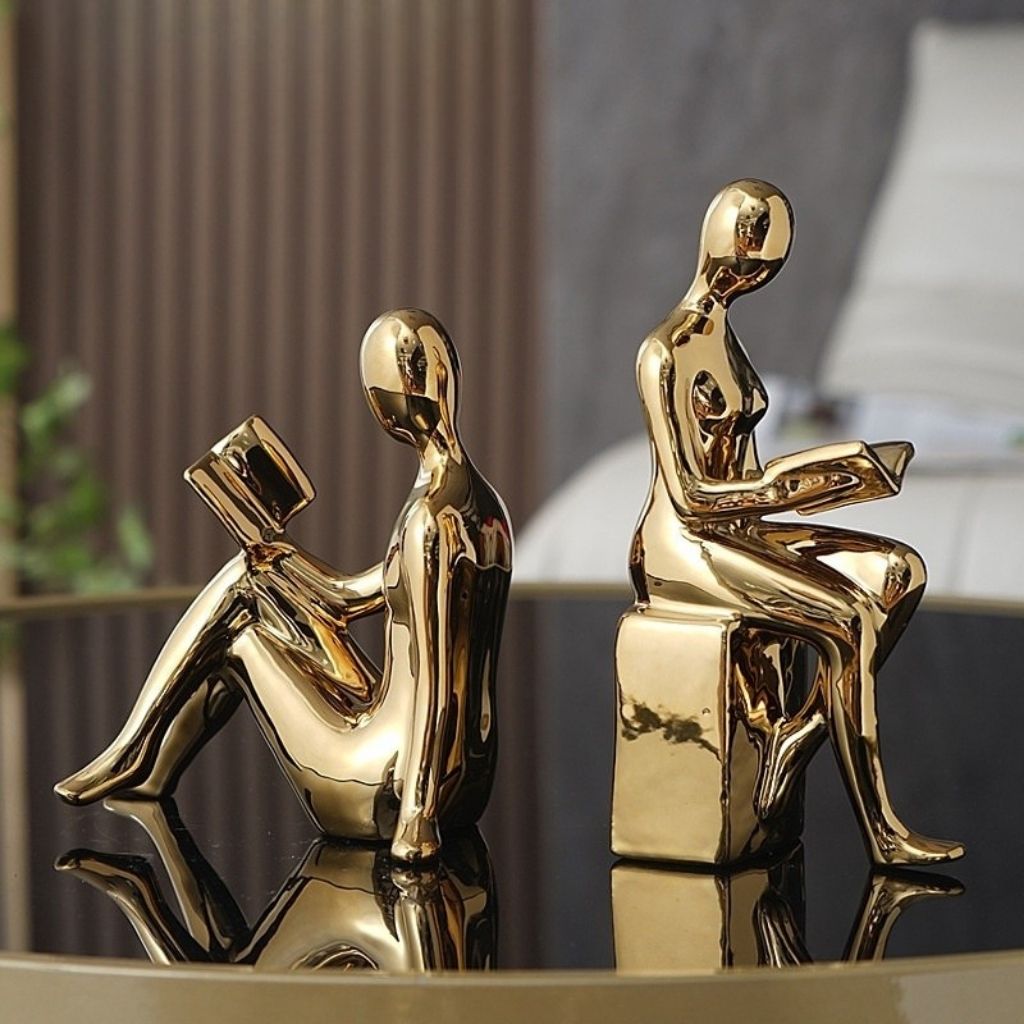 Modern Bookends Set | Reading Figures · Homefinn