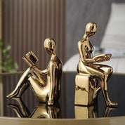 Modern Bookends Set | Reading Figures · Homefinn