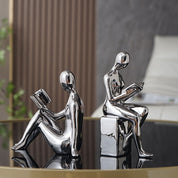 Modern Bookends Set | Reading Figures · Homefinn