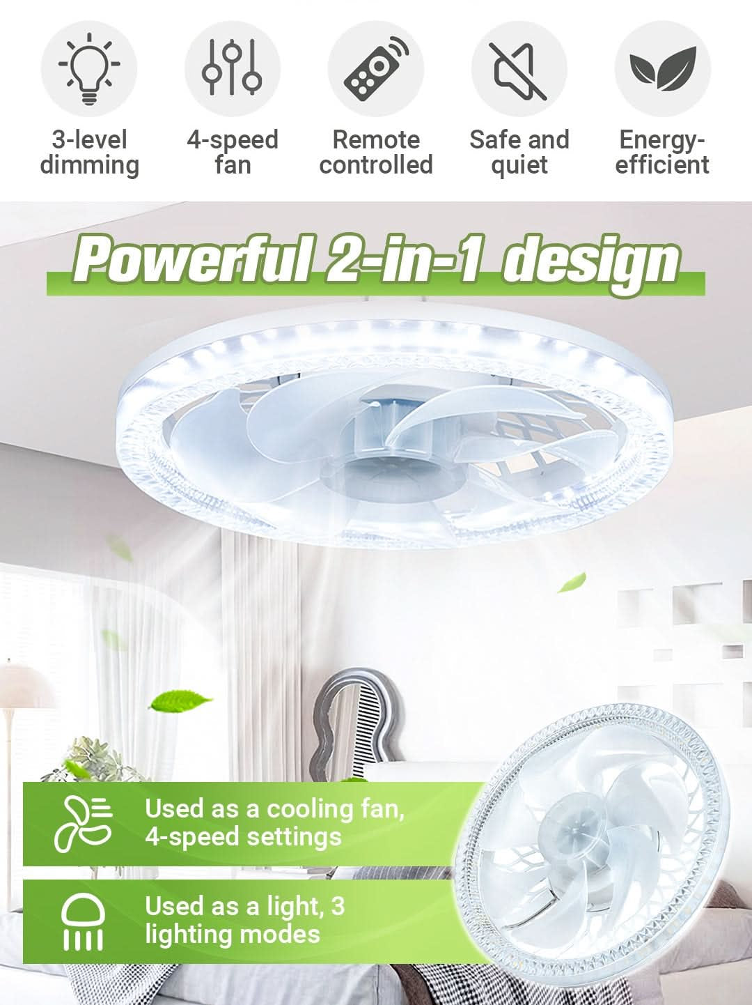 Modern Ceiling Fan Light | Remote Control · Homefinn