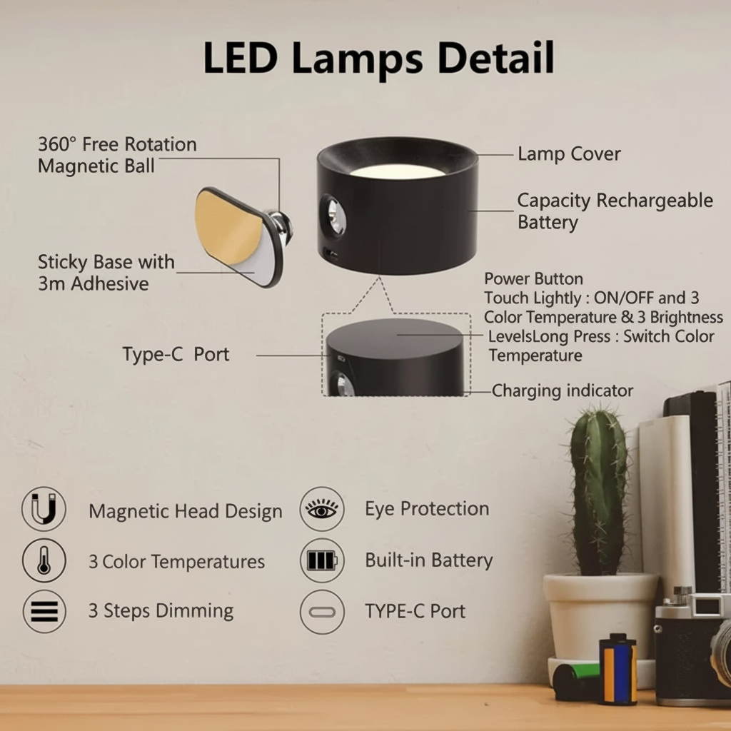 Modern Wall Light | Rechargeable LED · Homefinn