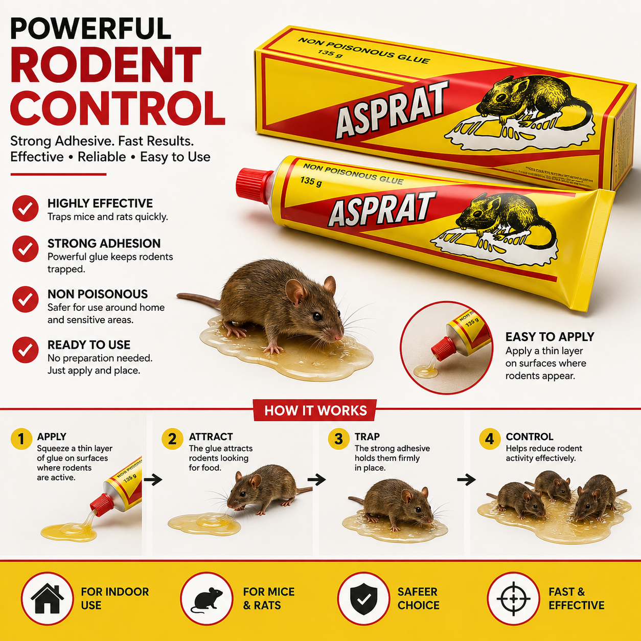 Mouse Glue Trap | Non Poisonous Adhesive Gel • Homefinn