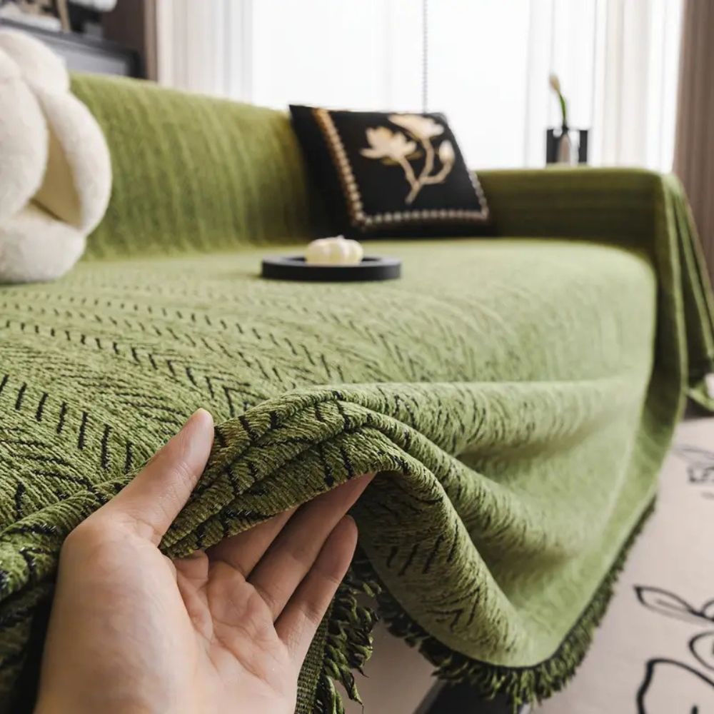 Nordic Sofa Cover | Tasselled Edge · Homefinn