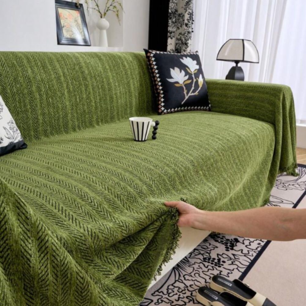 Nordic Sofa Cover | Tasselled Edge · Homefinn