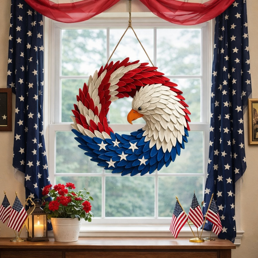 Patriotic Eagle Wreath | Wall Hanging · Homefinn