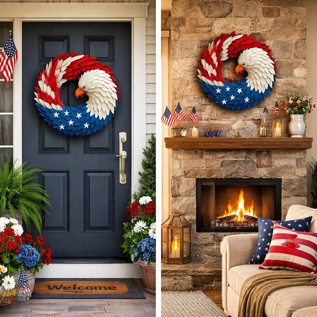 Patriotic Eagle Wreath | Wall Hanging · Homefinn