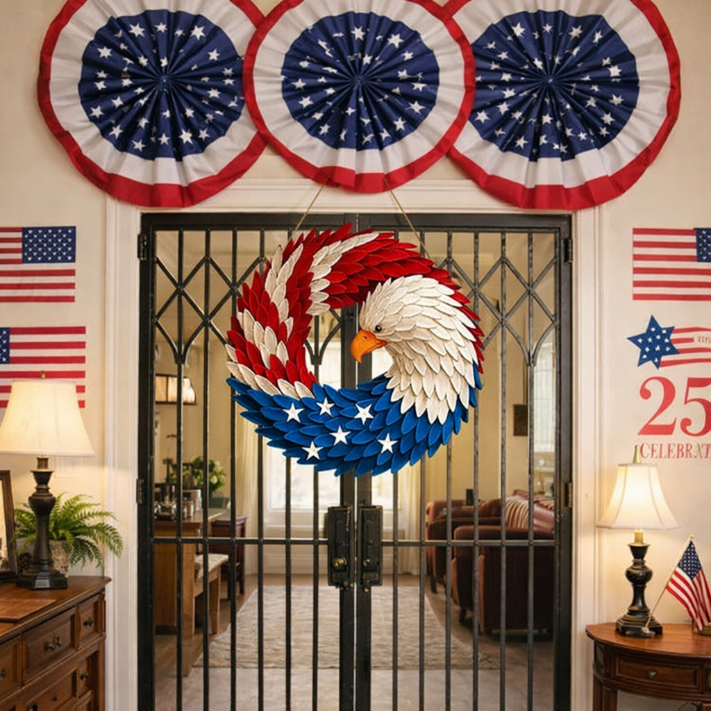 Patriotic Eagle Wreath | Wall Hanging · Homefinn